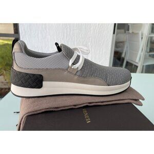 Bottega Veneta 548353 Gray Nylon & Leather Men's Sneaker Shoe, Eur 39.5